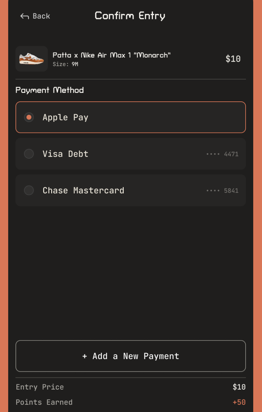 Checkout screen