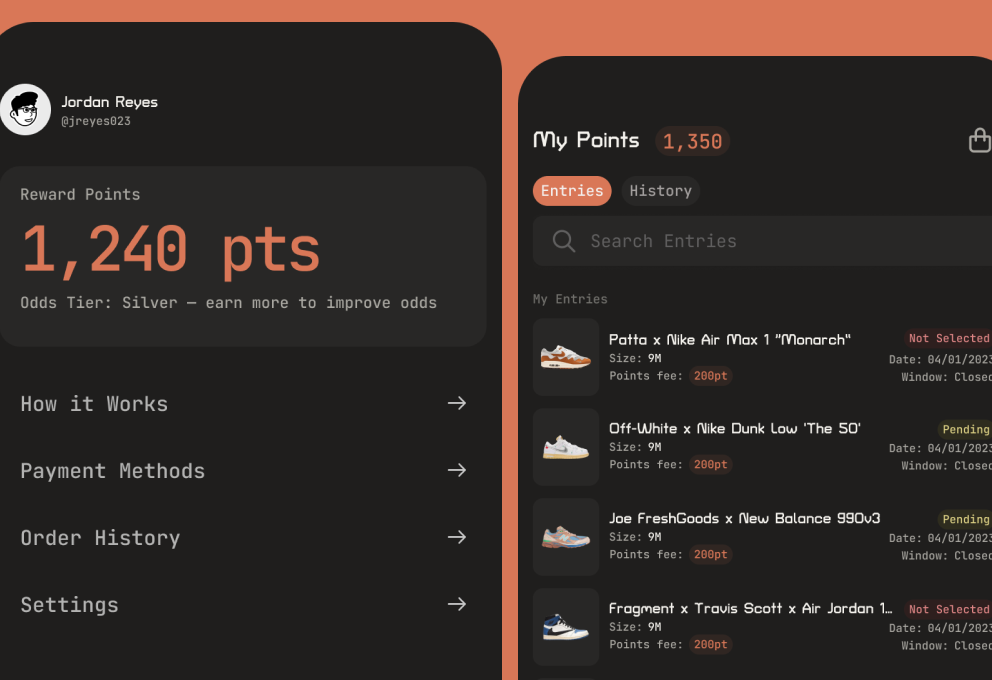 Points screen